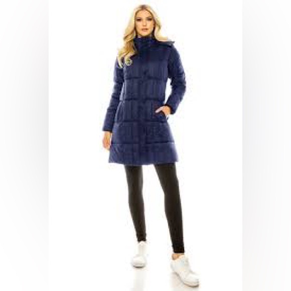 Haute Edition Jackets & Blazers - NwT: Haute EditionMid-Length Puffer Parka Coat with Faux Fur-Lined Hood🔵